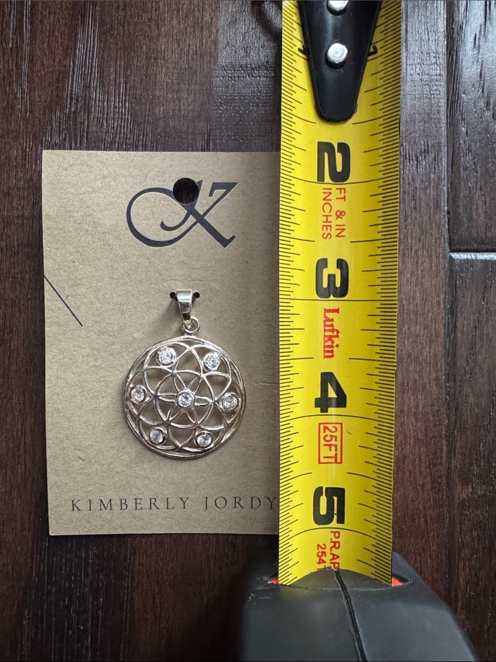 Sterling Silver Floral Crystal Pendant - Picture 2 of 3